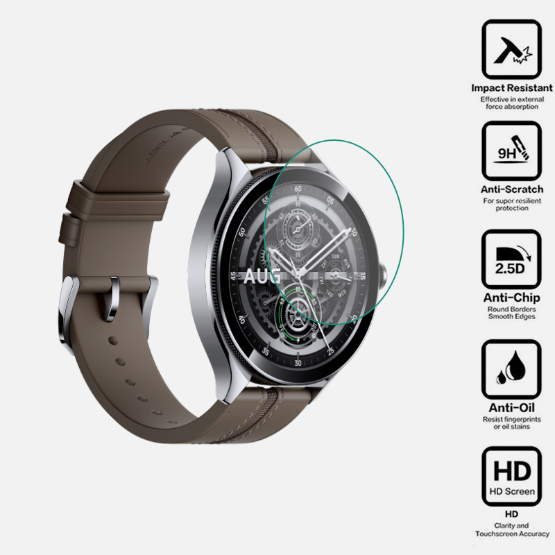 Smartwatch English - Película protectora transparente de vidrio templado