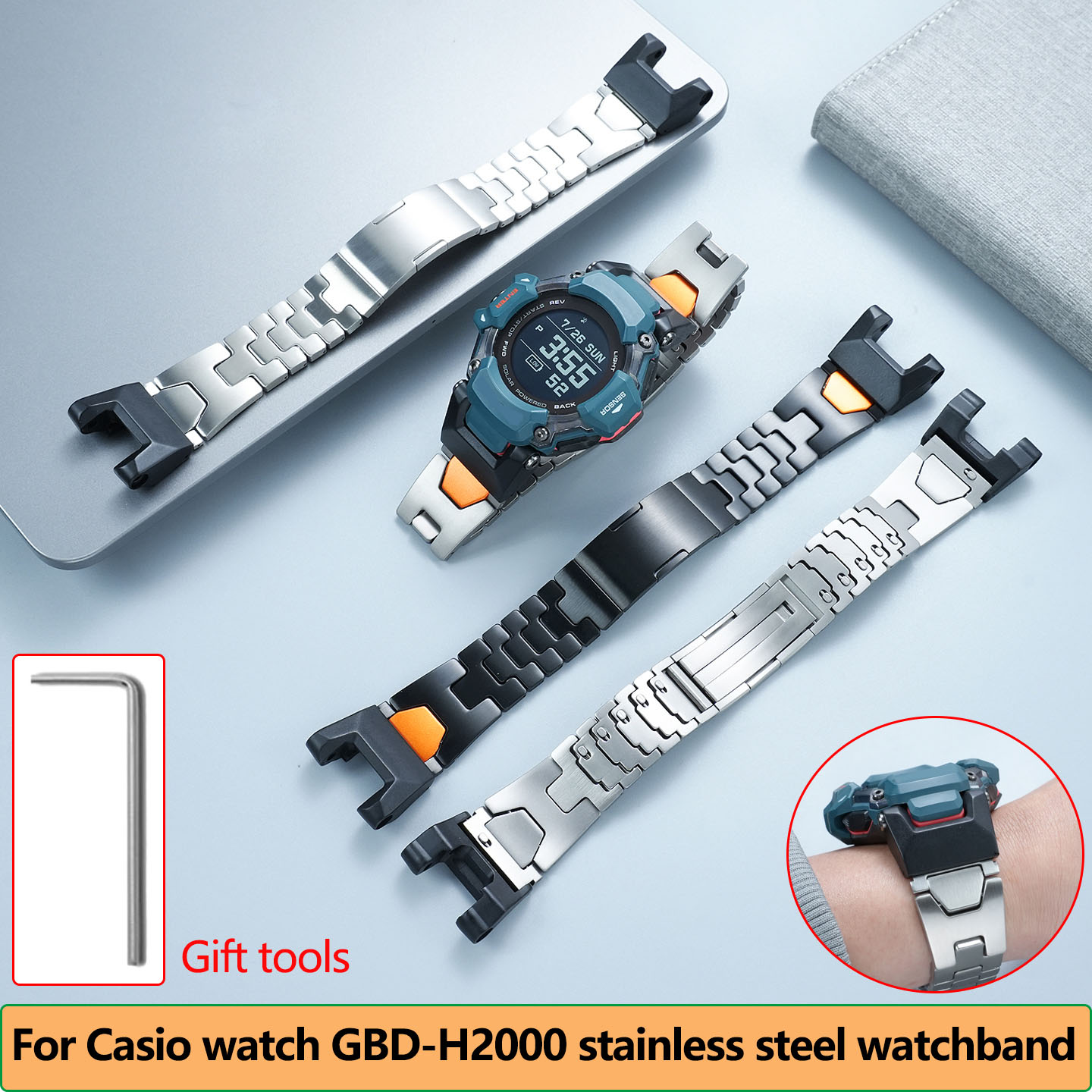 Casio Watches Smartwatch - Correa de metal resistente al agua