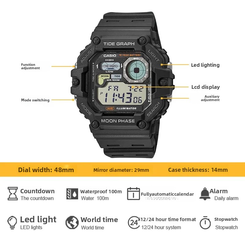 Reloj Digital Casio Serie WS-1 - Vintage Digital Watch reseña y precio
