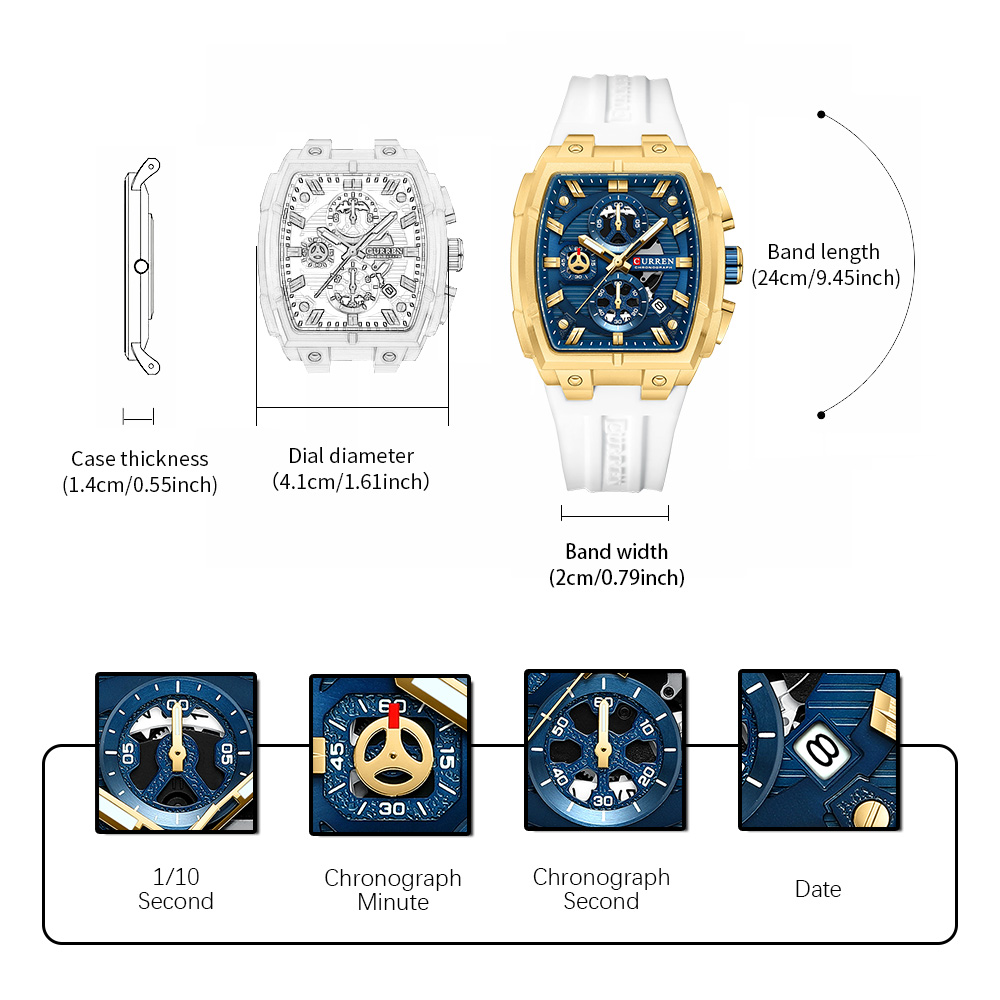 Reloj CURREN de Lujo Vintage p - Chronograph Sport Watch reseña y precio