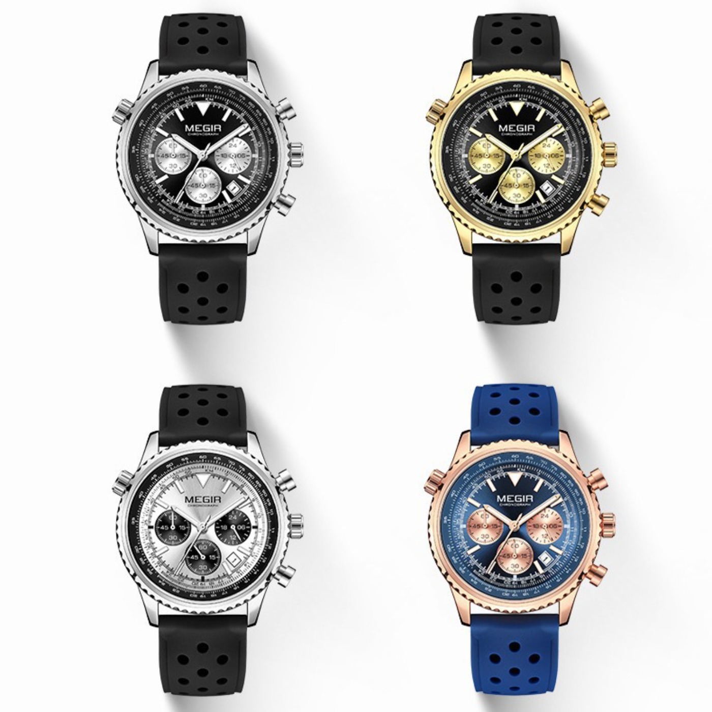 Reloj MEGIR de cuarzo plateado - Chronograph Sport Watch reseña y precio