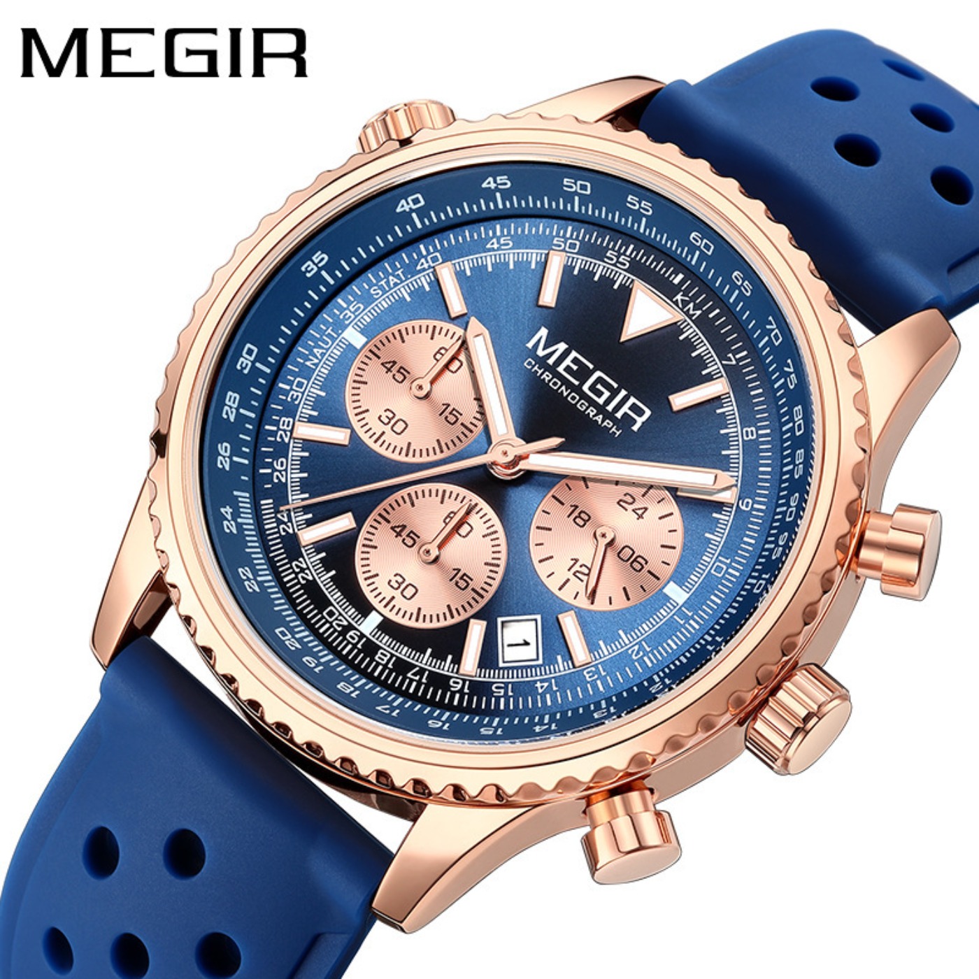 Reloj MEGIR de cuarzo plateado - Chronograph Sport Watch reseña y precio