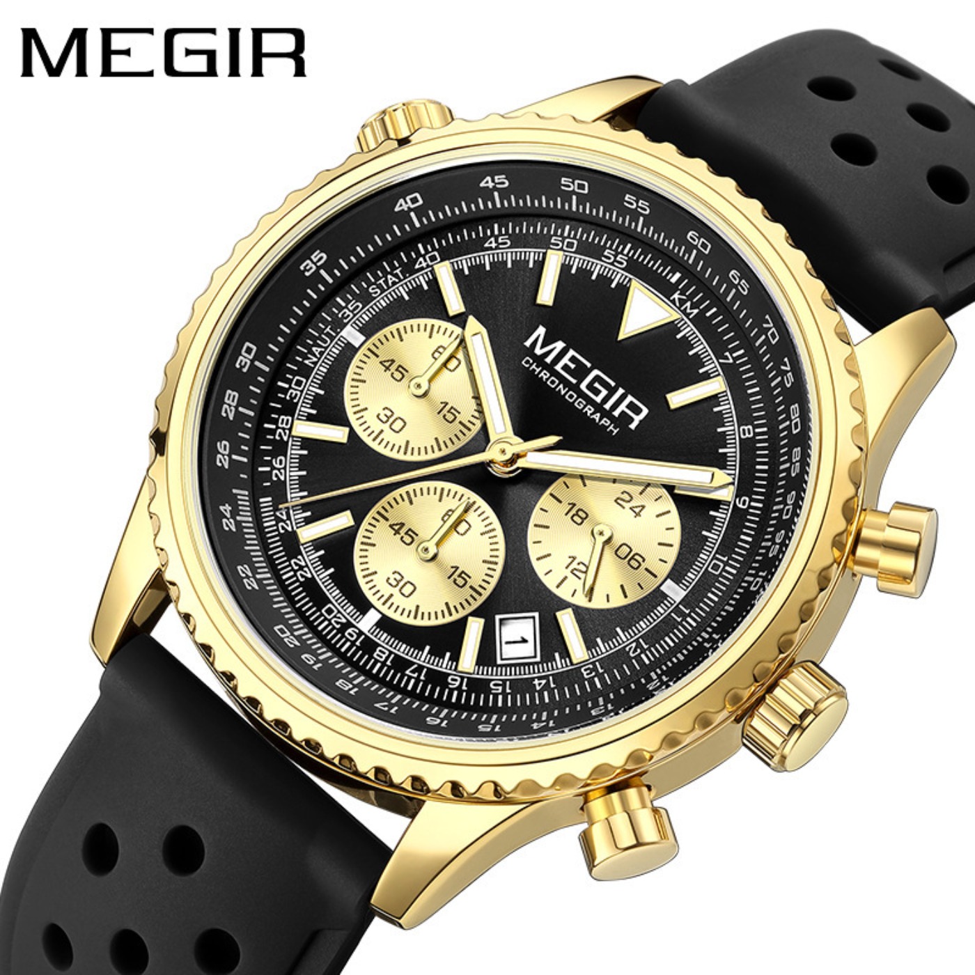 Reloj MEGIR de cuarzo plateado - Chronograph Sport Watch reseña y precio