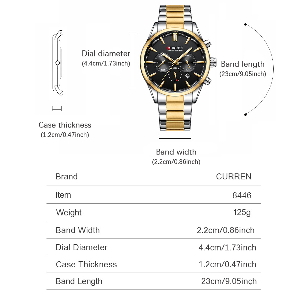 CURREN Casual cuarzo cronógraf - Chronograph Sport Watch reseña y precio