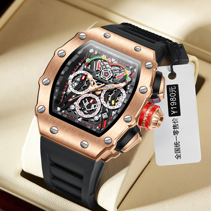 ONOLA-Relojes de pulsera de cu - Chronograph Sport Watch reseña y precio