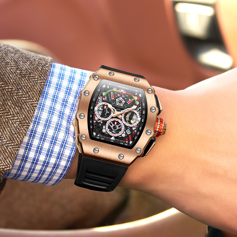 ONOLA-Relojes de pulsera de cu - Chronograph Sport Watch reseña y precio