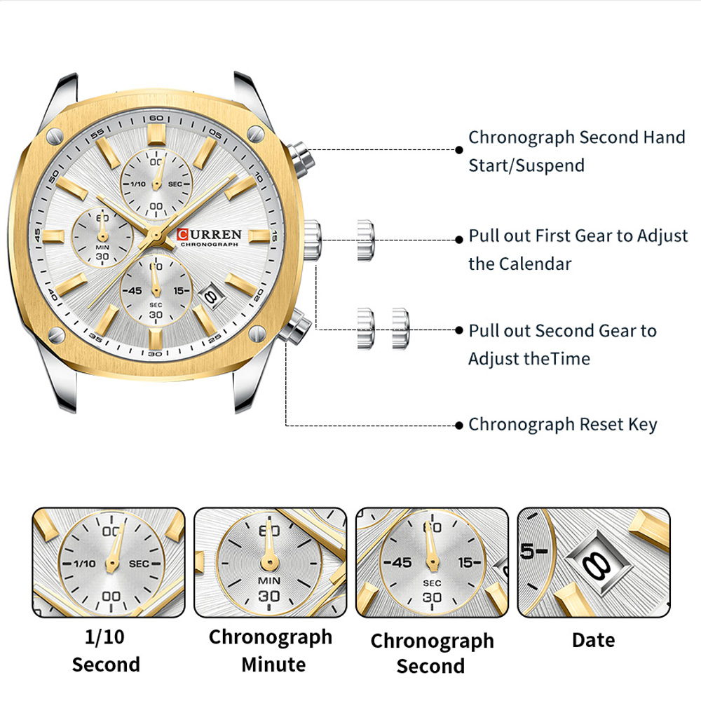 Reloj Deportivo CURREN Moderno - Chronograph Sport Watch reseña y precio
